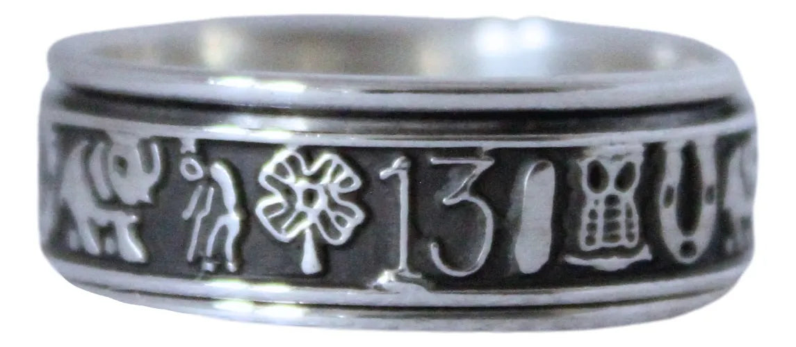 Anillo Giratorio Plata 925 Amuleto Suerte Hombre Mujer Taxco