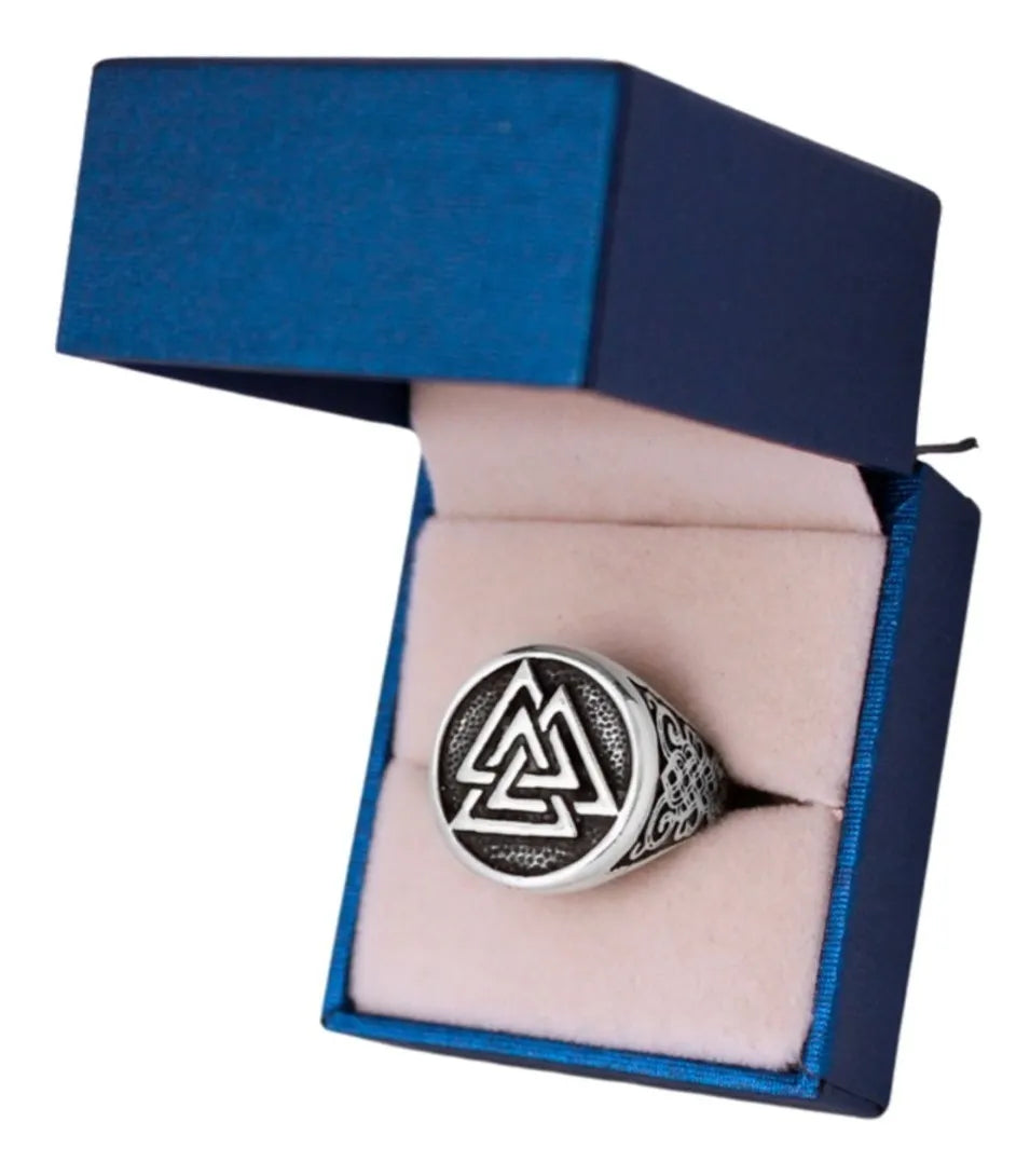 Anillo De Odín Valknut Protector En Plata 925 Hombre Vikingo