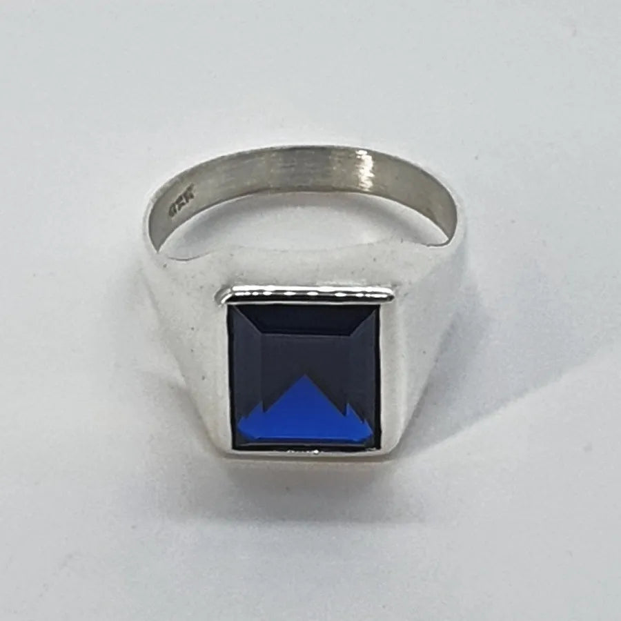 Anillo Alejandro Zafiro 12x14mm Plata 925 Diseño Exclusivo