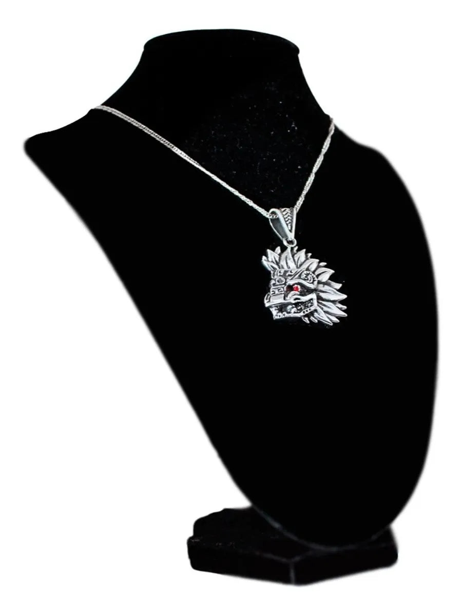 Dije Kukulkán Serpiente Emplumada Maya Plata 925 Con Cordón