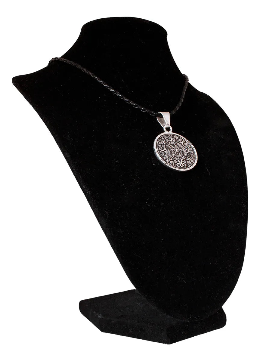 Dije Calendario Azteca Maya Collar Hombre Plateado Joyería Plata