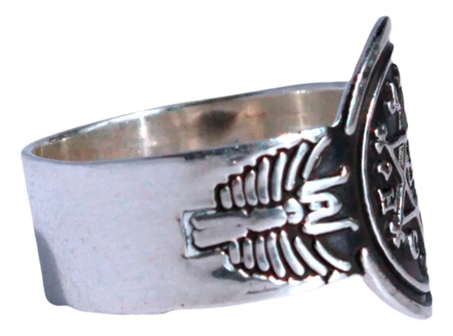 Anillo Sabiduría Rey Salomón Estrella De David Plata 925