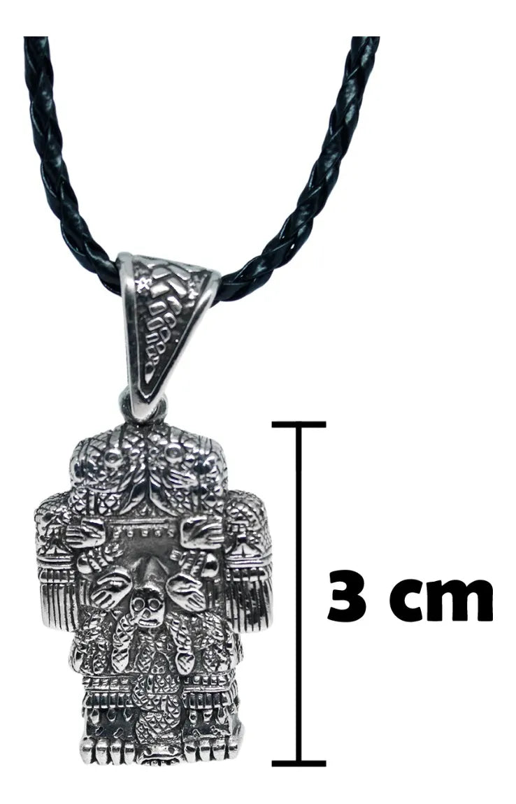 Dije Coatlicue Madre Dioses Aztecas Plata 925 Cordón Piel
