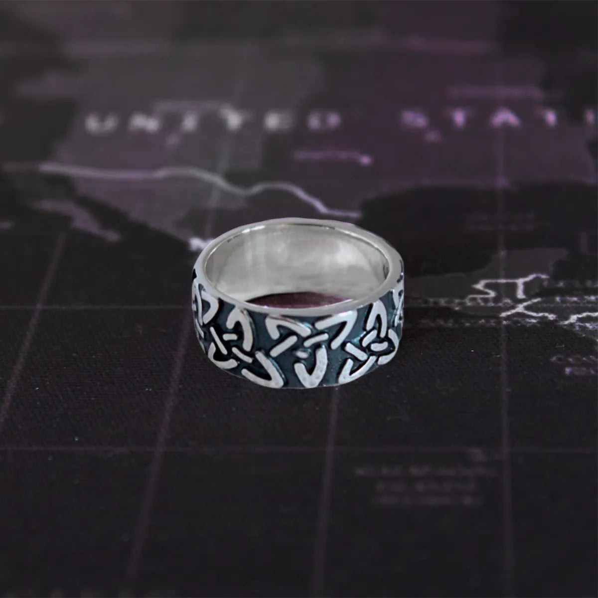 Anillo Vikingo Valknut Plata 925 Argolla De Protección Odín