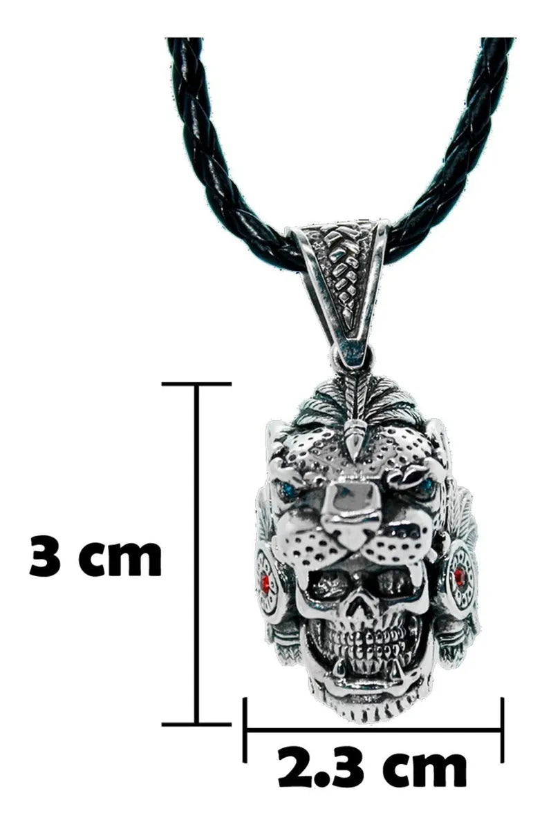 Dije Guerrero Jaguar Azteca Plata 925 Hombre Maya