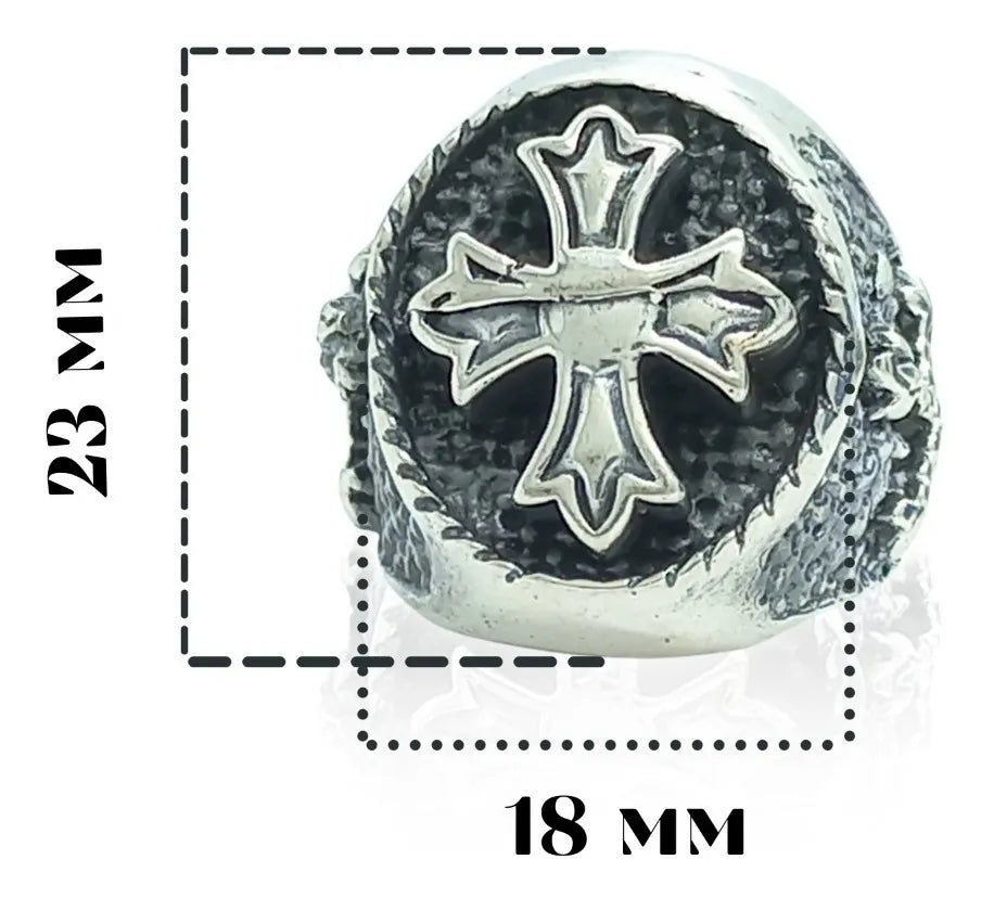 Anillo Templario Plata Fina Esterlina 925 Caballero Hombre