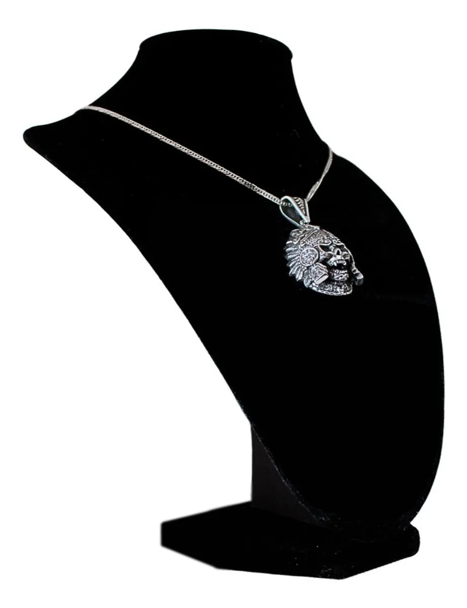 Dije Mictlantecuhtli Plata925 Dios Muerte Azteca Hombre Piel Plata