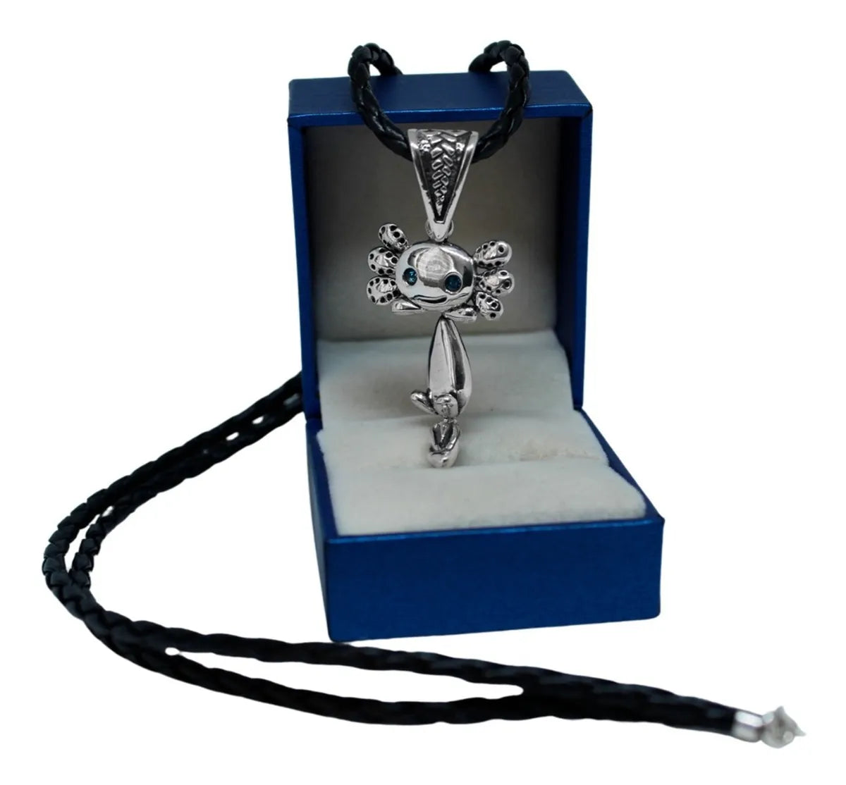Dije Ajolote Movible Plata 925 Cordón Piel Joyería México