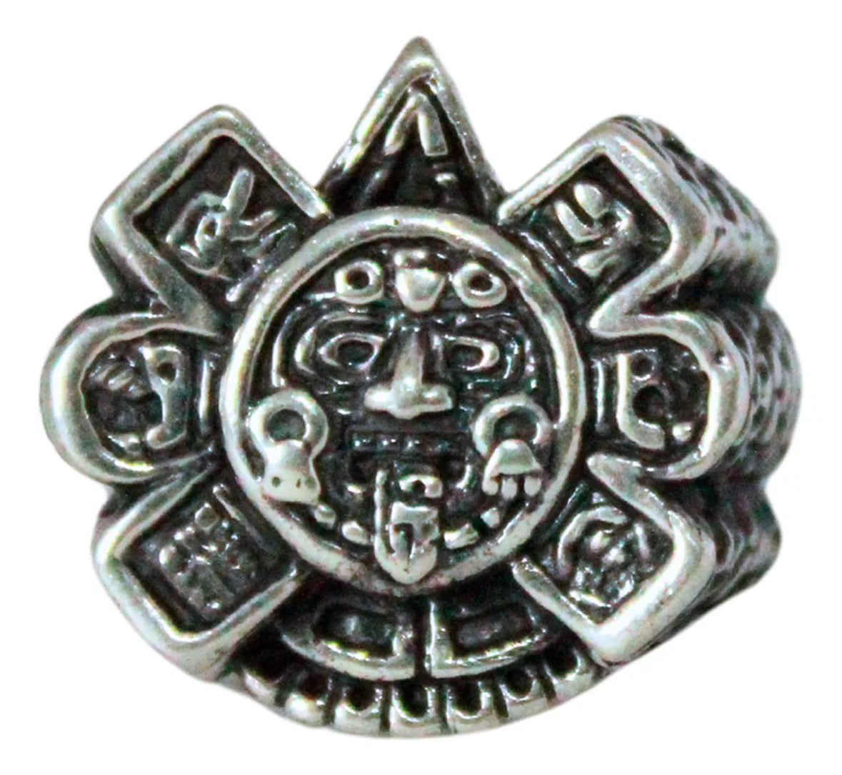 Anillo Hombre Sol Azteca Plata 925 Ajustable Joyería Gamma