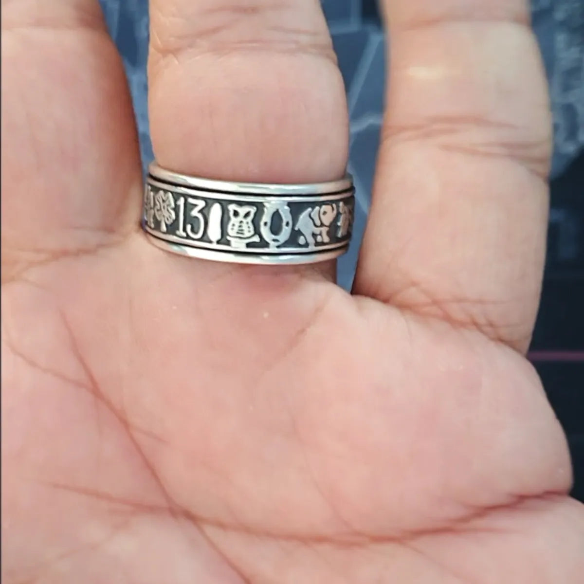 Anillo Giratorio Plata 925 Amuleto Suerte Hombre Mujer Taxco