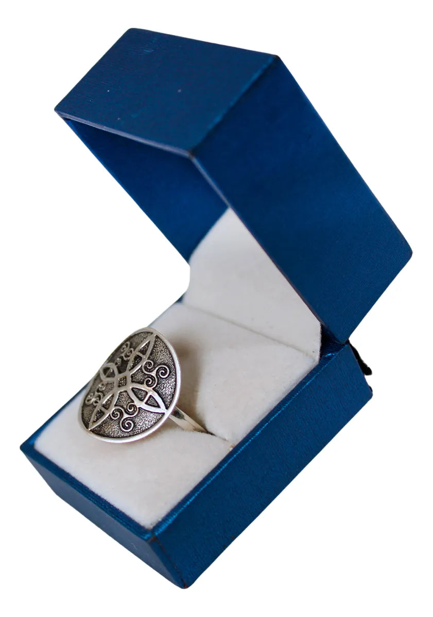 Anillo Nudo De Bruja Plata 925 Mujer Protección Amuleto Nice Plateado Ajustable