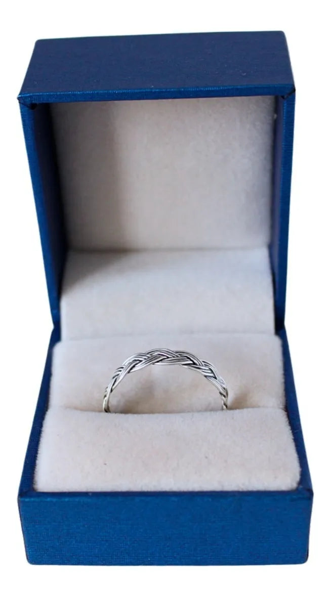 Anillo Plata 925 Argolla Lazos Entrelazados Boda Matrimonio