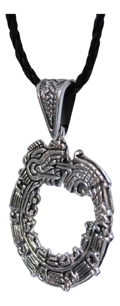 Collar Dije Quetzalcóatl Uróboros Plata 925 Hombre Mujer Plateado