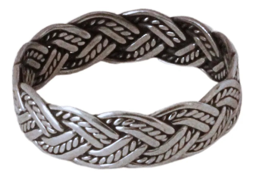 Anillo Entrelazado Plata 925 Argolla 5mm Hombre Mujer Unisex