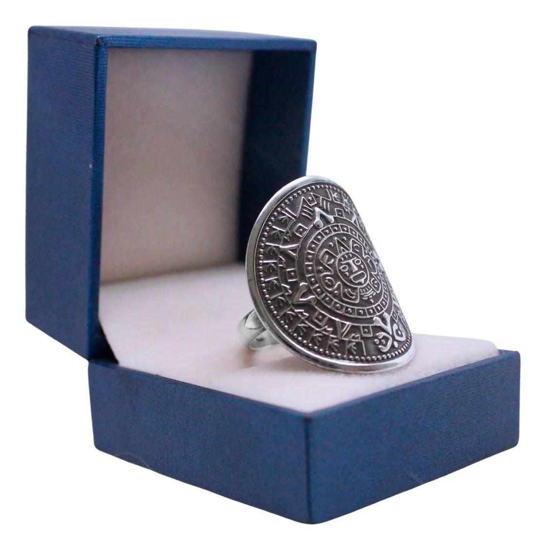 Anillo Mujer Plata 925 Calendario Azteca Piedra Del Sol Nice