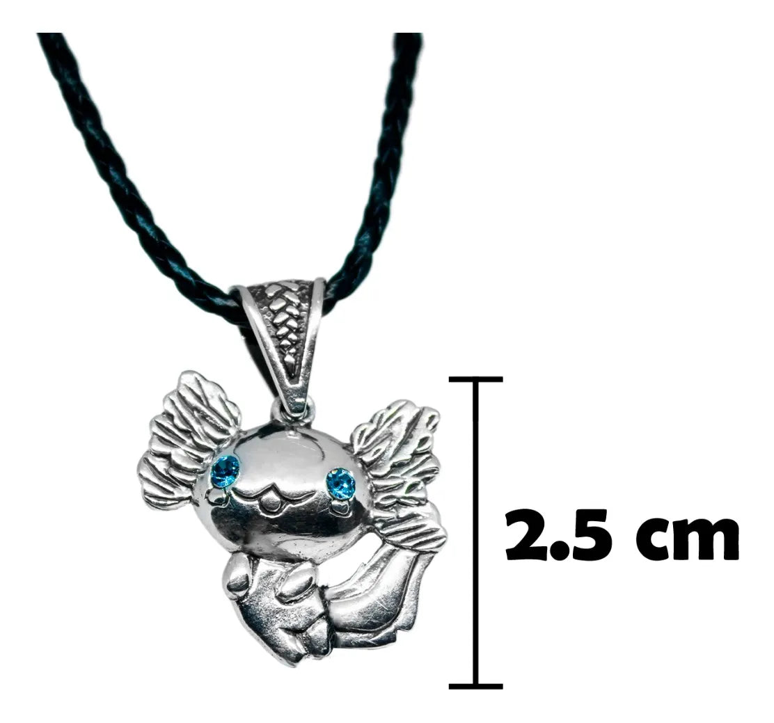 Dije Ajolote Mexicano Plata Fina 925 Cordón Piel Unisex