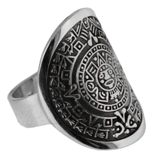 Anillo Mujer Plata 925 Calendario Azteca Piedra Del Sol Nice