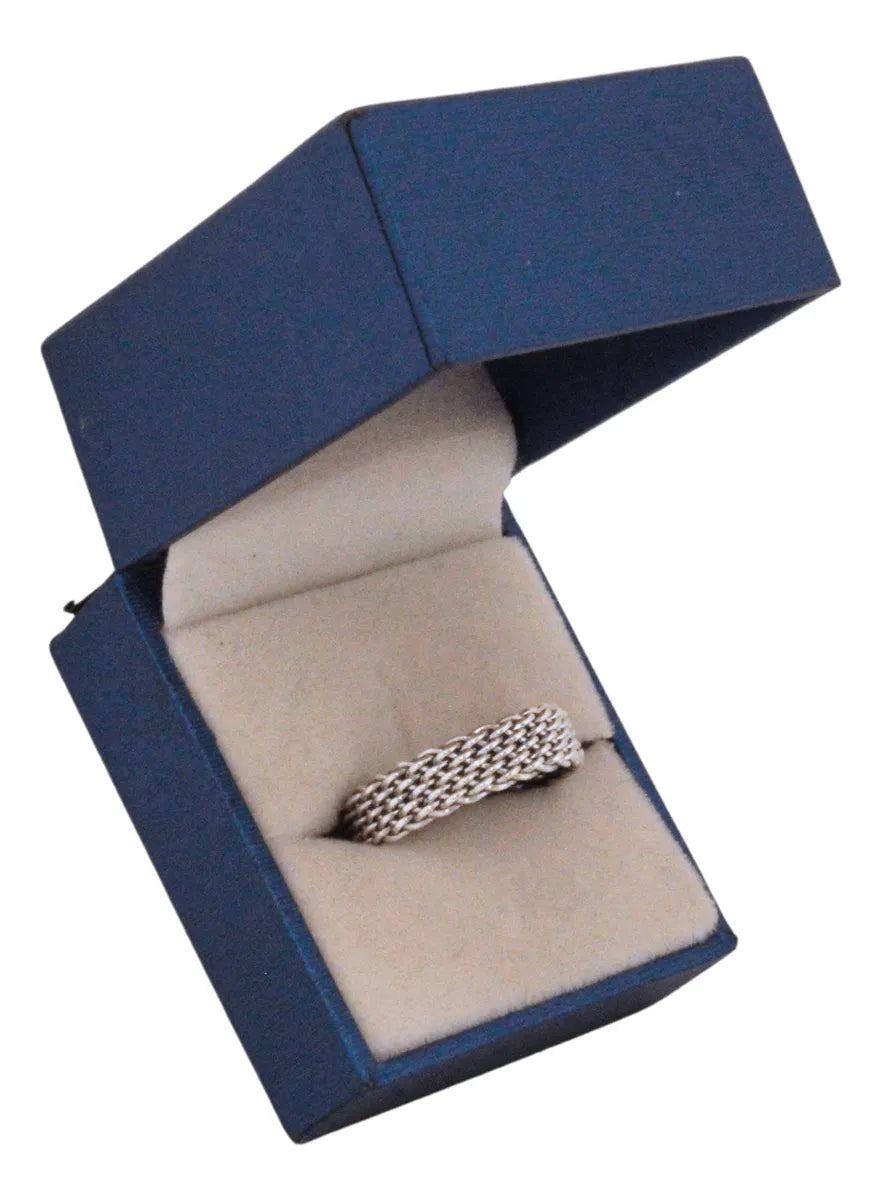 Anillo De Matrimonio Promesa Encadenado 5mm Plata 925
