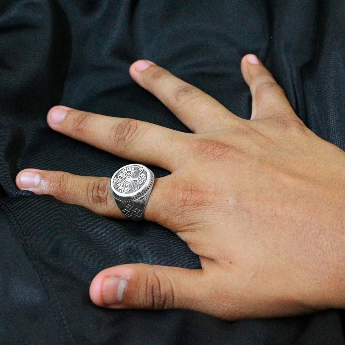 Anillo Hombre Plata 925 Árbol De La Vida Joyería Caballero