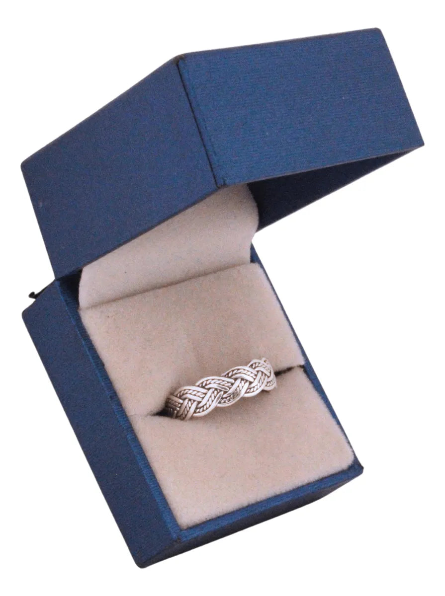 Anillo Entrelazado Plata 925 Argolla 5mm Hombre Mujer Unisex
