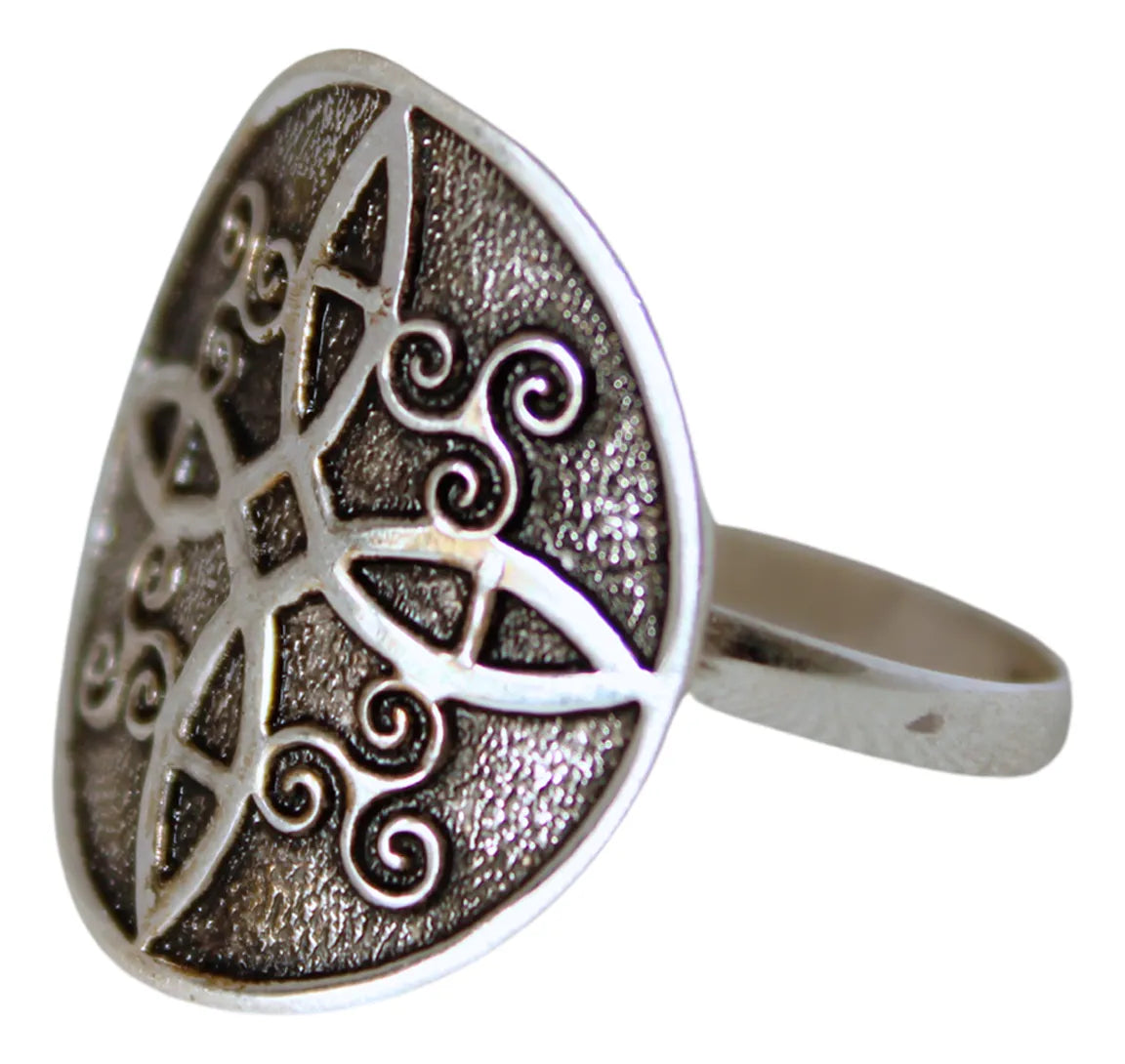 Anillo Nudo De Bruja Plata 925 Mujer Protección Amuleto Nice Plateado Ajustable