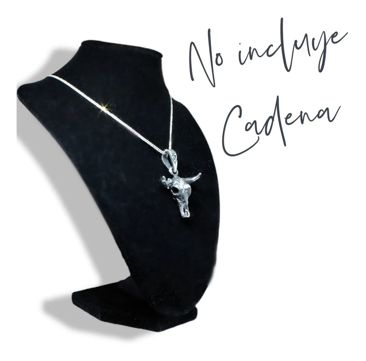 Dije Cráneo Toro Plata 925 Hombre Cabeza Cuernos Unisex Vaca