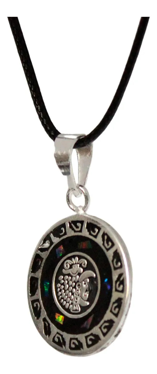 Dije Calendario Azteca Ópalo Guerrero Jaguar Plateado Plateado