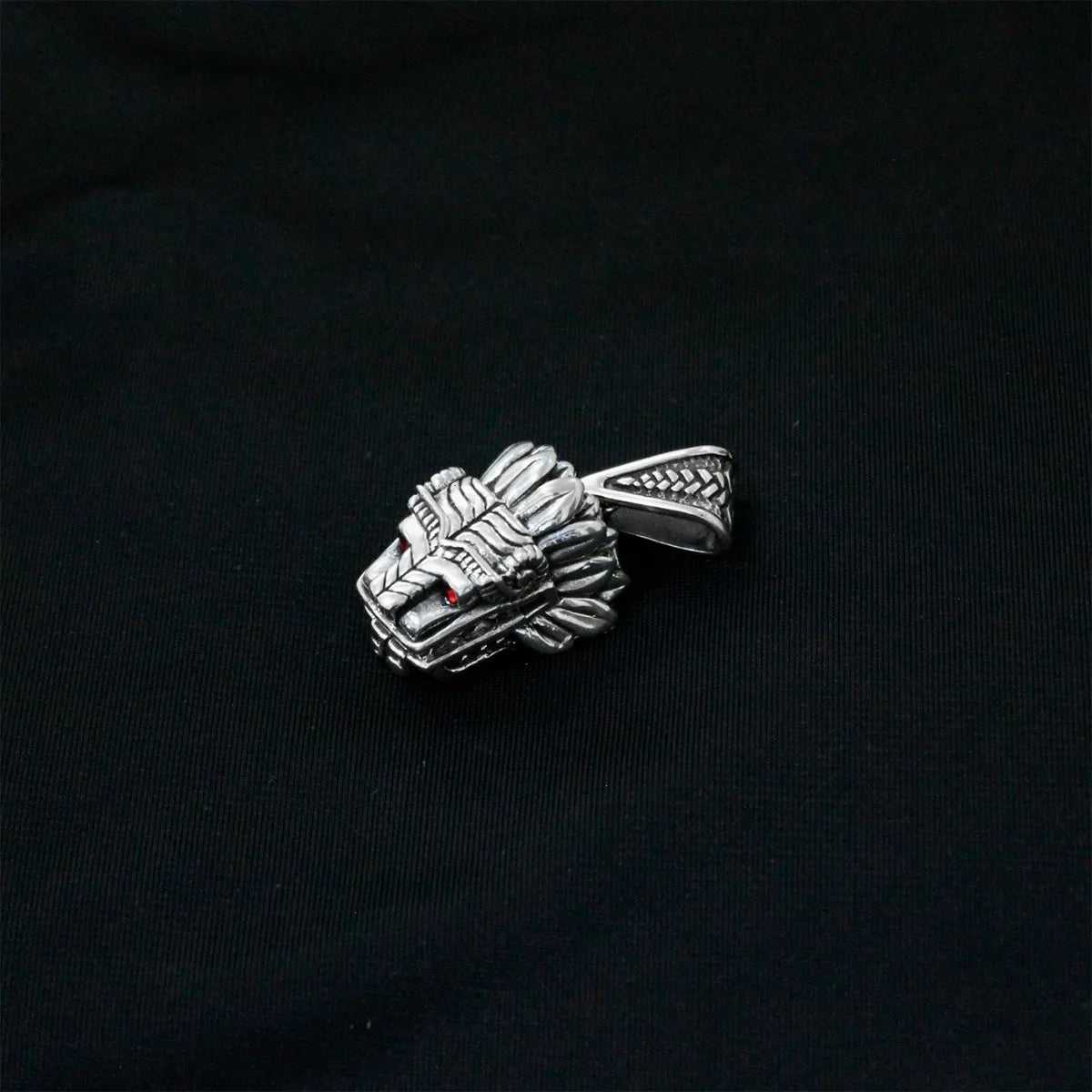 Dije Quetzalcóatl Serpiente Emplumada Plata 925 Con Cordón