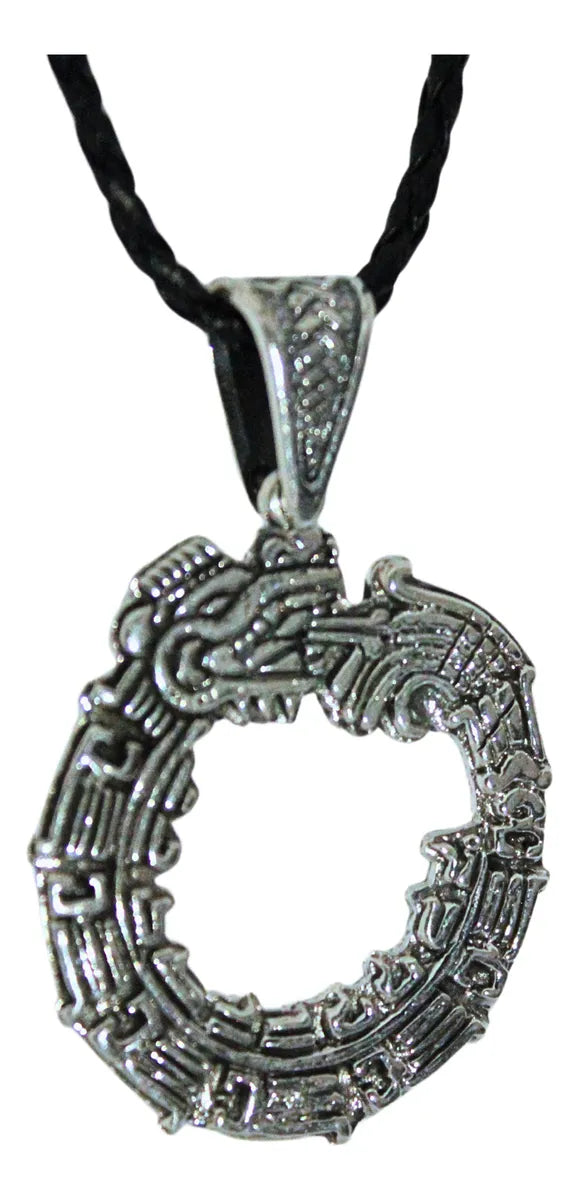 Collar Dije Quetzalcóatl Uróboros Plata 925 Hombre Mujer Plateado