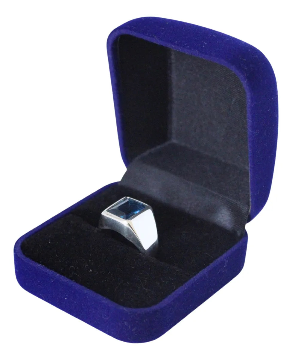 Caja Estuche Plegable Anillo Compromiso Promesa Terciopelo